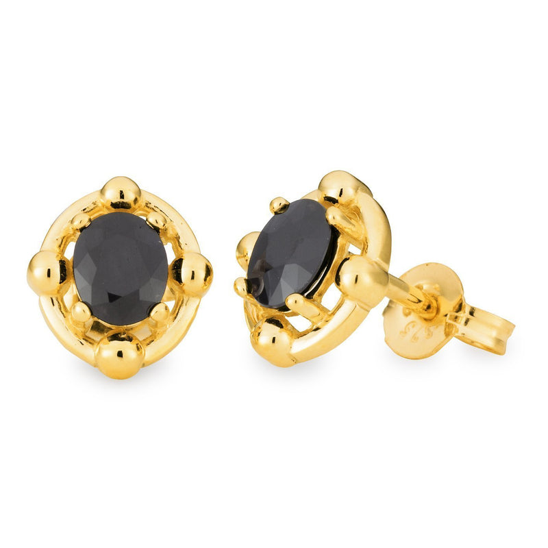 Sapphire Claw Set Stud Earrings in 9ct Yellow Gold